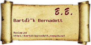 Bartók Bernadett névjegykártya