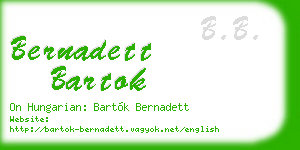 bernadett bartok business card